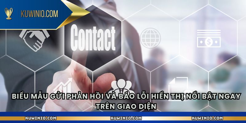 Biểu mẫu gửi phản hồi và báo lỗi hiển thị nổi bật ngay trên giao diện