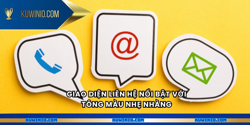 Giao diện liên hệ nổi bật với tông màu nhẹ nhàng