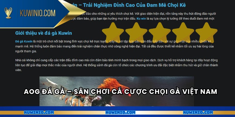 AOG đá gà - Sân chơi cá cược chọi gà Việt Nam