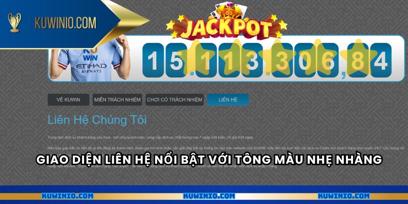 Giao diện liên hệ nổi bật với tông màu nhẹ nhàng