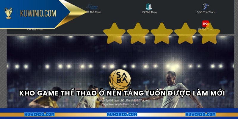Kho game thể thao ở nền tảng luôn được làm mới